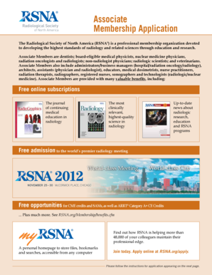 RSNA Associate Membership Application