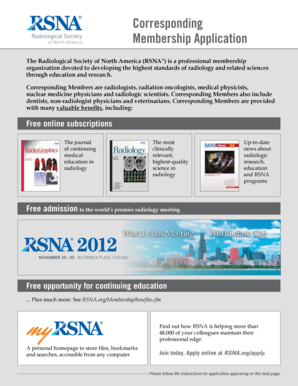RSNA Corresponding Membership Application