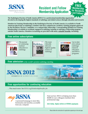 RSNA Resident and Fellow Membership Application