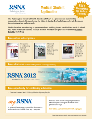 RSNA Medical Student Membership Application