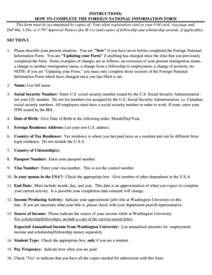 Foreign National Information Form