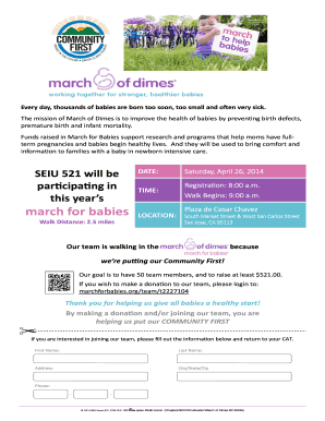 March for Babies Registration Form