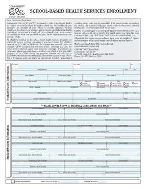 School-Based Health Services Enrollment Form