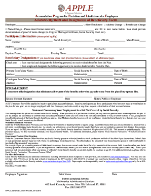 Employee Beneficiary Designation Form