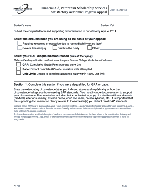 Satisfactory Academic Progress Appeal Form