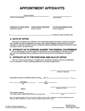 Appointment Affidavits