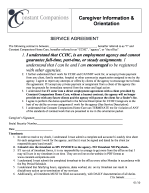 Caregiver Service Agreement
