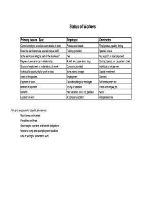 Employee vs. Contractor Classification Form