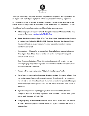 Therapeutic Resources Employment Application