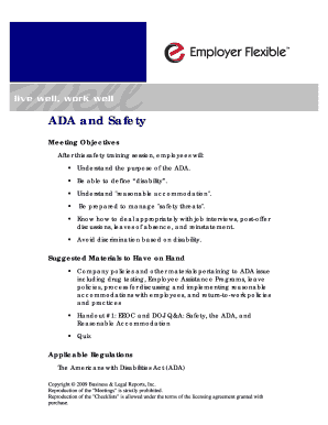 Fillable Online ADA and Safety Fax Email Print - pdfFiller