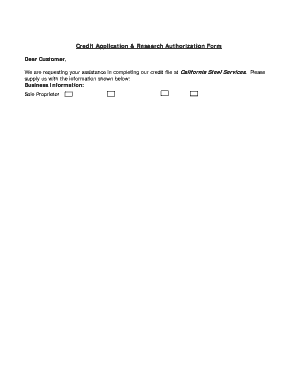 California Steel Services Credit Application