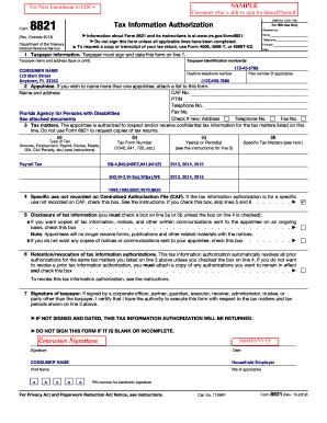 IRS Form 8821 Tax Information Authorization