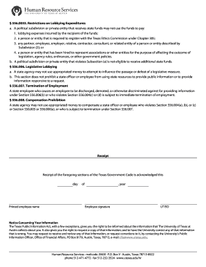 Texas Standards of Conduct and Political Activities Form