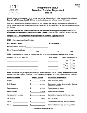 Independent Student Status Form
