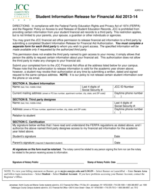 Student Information Release for Financial Aid 2013-14