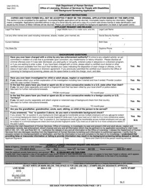 Utah DHS Background Screening Application