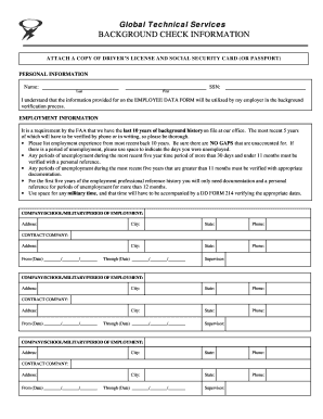 Global Technical Services Background Check Form