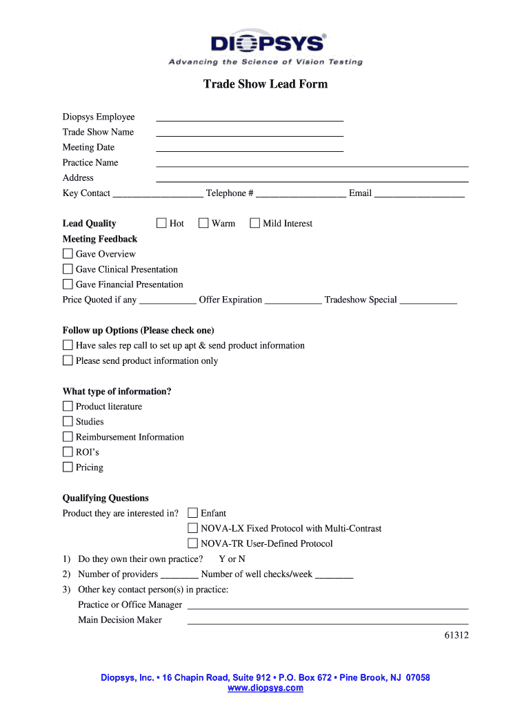 trade show lead form template Preview on Page 1.