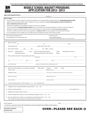 HISD Magnet School Program Application