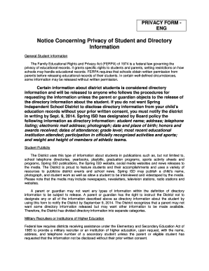 FERPA Privacy Form