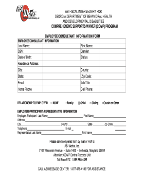 Georgia COMP Employee Information Form