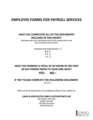 Employee Payroll Authorization Form