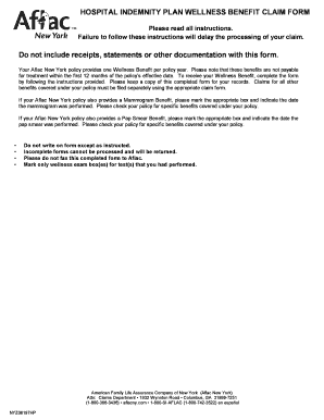 Hospital Indemnity Plan Wellness Benefit Claim Form