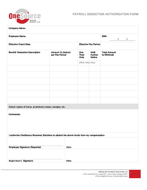 Payroll Deduction Authorization Form