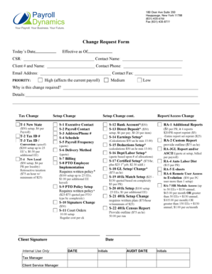 Change Request Form - Payroll Dynamics, Inc.