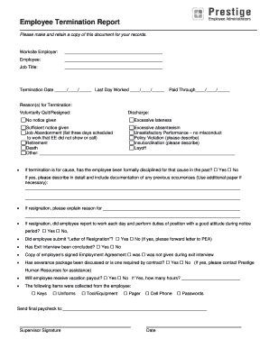 Employee Termination Report