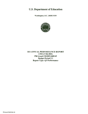 Grant Performance Report (ED 524B)