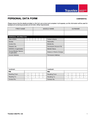Personal Data Form