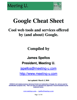 Google Cheat Sheet - AMA - amanet