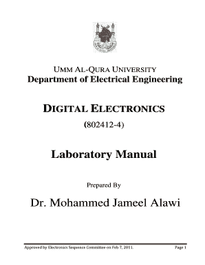 Digital Electronics EE 412 Lab Sheet - uqu edu