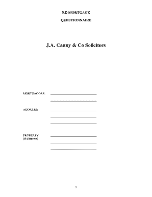 Remortgage Questionnaire