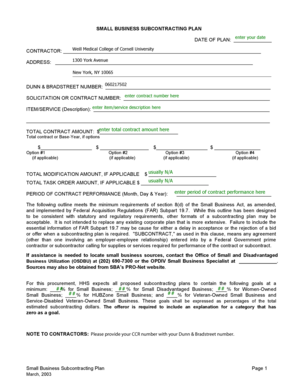 Small Business Subcontracting Plan