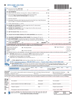 2010 Maine 1040ME Long Form
