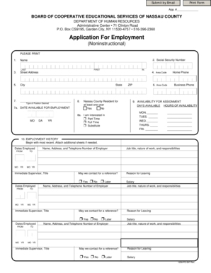 Nassau County Noninstructional Employment Application
