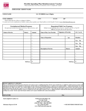 Flexible Spending Plan Reimbursement Voucher