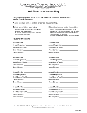 Web Site Account Householding Form