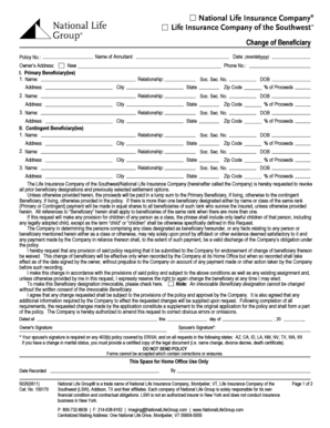 Change of Beneficiary Form