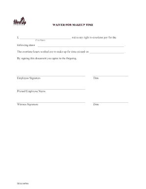 Waiver for Makeup Time