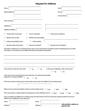 Request for Address Form