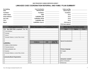 Linkages Coordinated Family Plan Form 1163