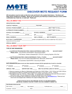 Discover Mote Request Form