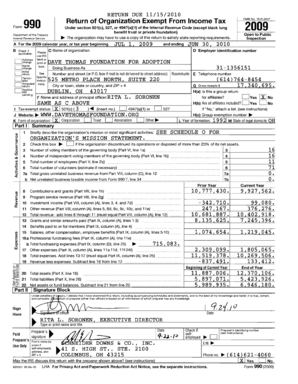 IRS Form 990 2009