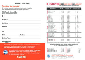 Canon Rebate Claim Form