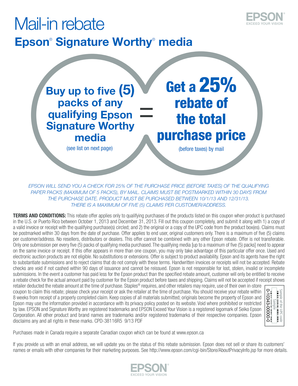 Epson Signature Worthy Media Rebate Form