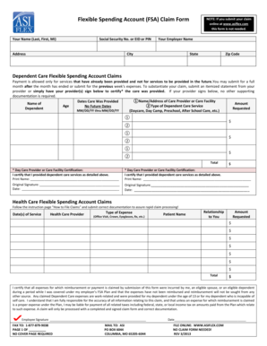 Flexible Spending Account Claim Form