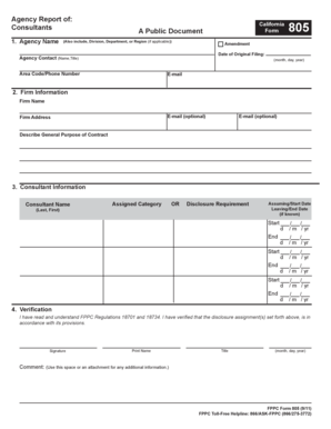 California Consultants Form 805